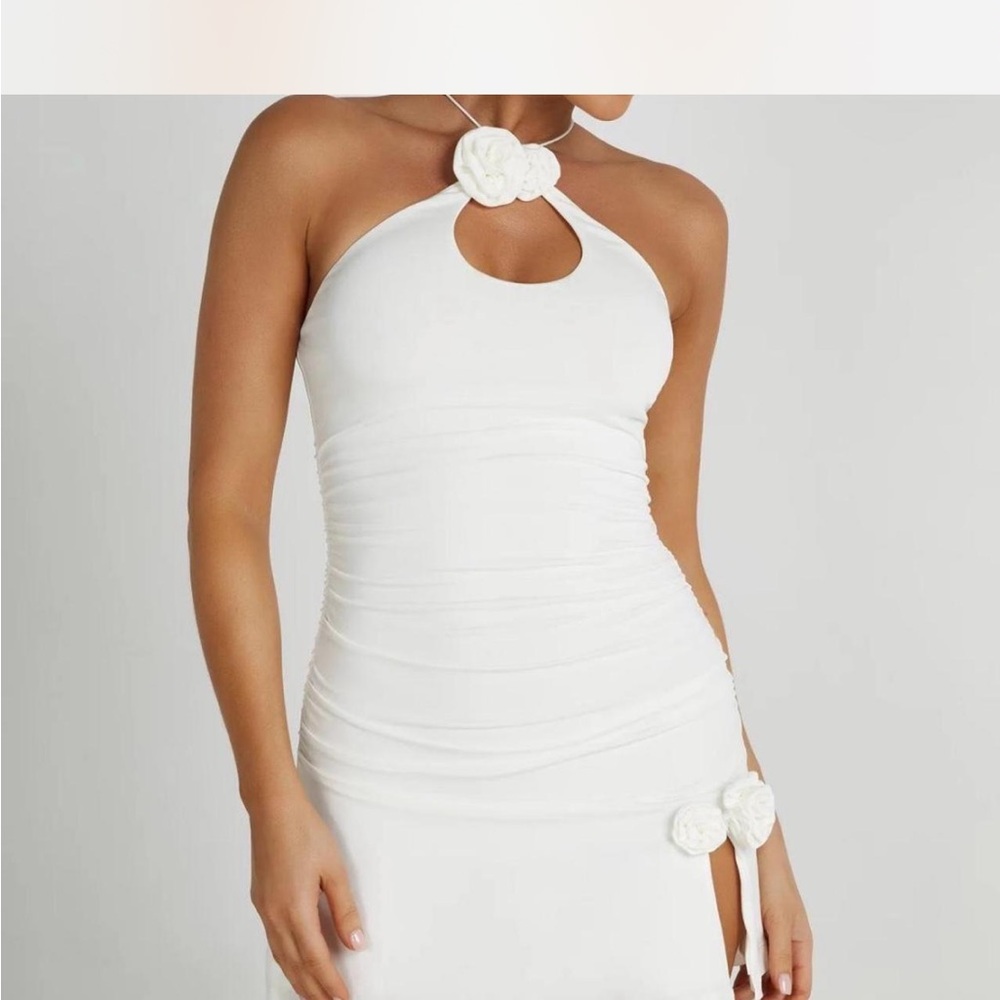 Meshki Ivory Mini Dress with Strappy Back